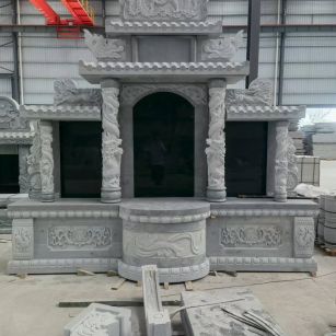  芝麻灰高档墓碑，土墓，可定制