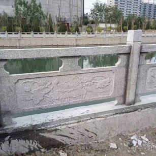  芙蓉白大花桥梁、河道，石材栏杆、围栏、护栏