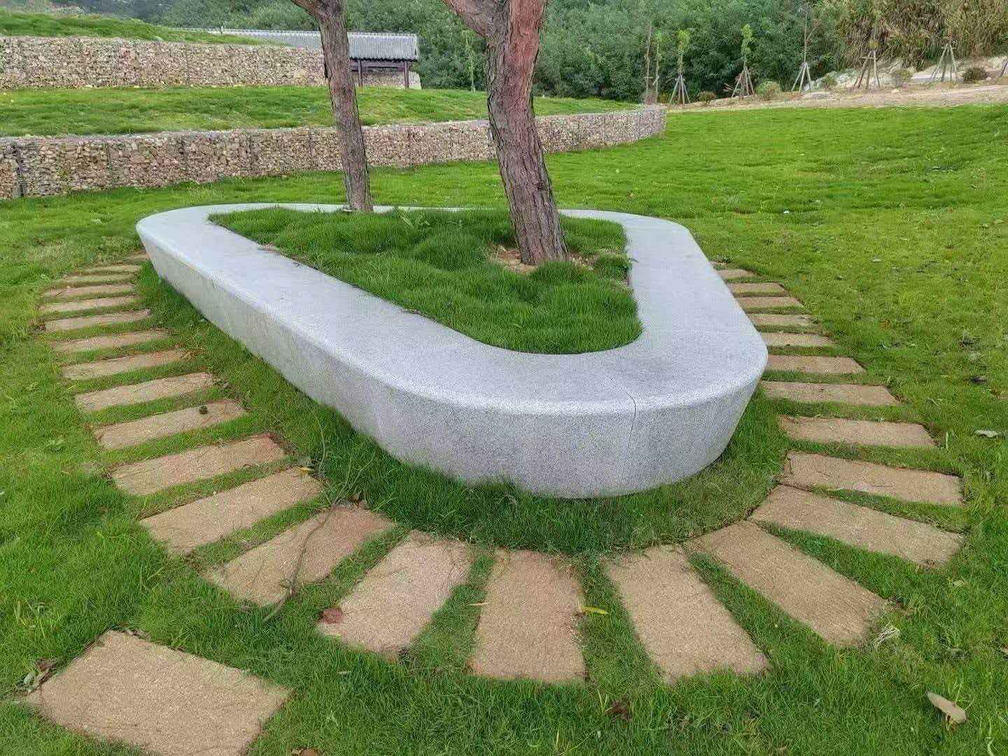  芝麻白光面整石坐凳